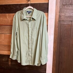 Croft & Barrow Men's Button UP Size XXL Green Long Sleeve